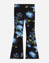 Jersey pants with bluebell print - | Dolce & Gabbana