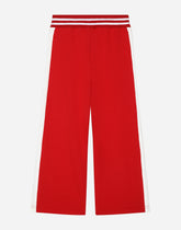 Jersey jogging pants with a logo plaque - | Dolce & Gabbana
