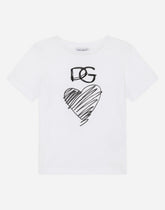 Jersey T-shirt with DG heart print - | Dolce & Gabbana