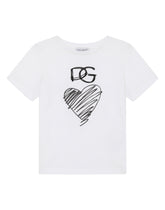 Jersey T-shirt with DG heart print - | Dolce & Gabbana