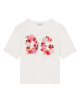 Jersey t-shirt with camellia DG print - | Dolce & Gabbana