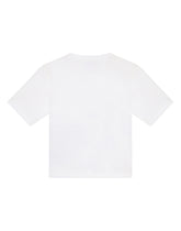 Jersey t-shirt with crochet rose patch - | Dolce & Gabbana