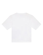 Jersey t-shirt with crochet rose patch - | Dolce & Gabbana