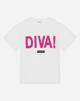 Jersey T-shirt with diva patch - | Dolce & Gabbana