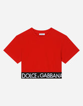 Jersey T-shirt with branded elastic - | Dolce & Gabbana