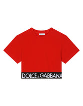 Jersey T-shirt with branded elastic - | Dolce & Gabbana