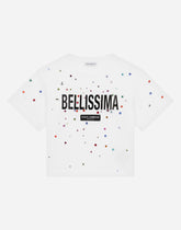 Jersey T-shirt with multi-colored fusible rhinestones - | Dolce & Gabbana