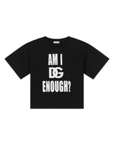 Jersey T-shirt with am I DG enough print - | Dolce & Gabbana