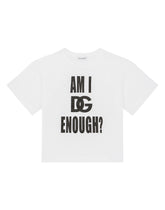 Jersey T-shirt with am I DG enough print - | Dolce & Gabbana