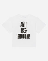 Jersey T-shirt with am I DG enough print - | Dolce & Gabbana