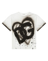 Jersey T-shirt with spray-paint DG logo and fusible rhinestones - | Dolce & Gabbana