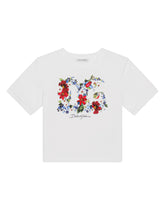 Jersey T-shirt with floral DG logo print - | Dolce & Gabbana
