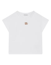 Interlock T-shirt with rhinestone-detailed DG logo - | Dolce & Gabbana