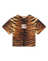 Jersey T-shirt with tiger print - | Dolce & Gabbana