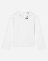 Jersey T-shirt with DG logo embroidery - | Dolce & Gabbana