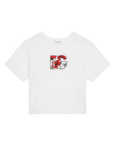 Jersey T-shirt with poppy DG logo print - | Dolce & Gabbana