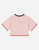 Jersey T-shirt with classy orange print - | Dolce & Gabbana