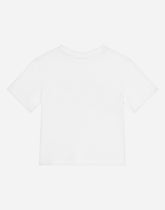 Jersey T-shirt with flower and DG logo print - | Dolce & Gabbana