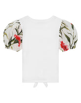 Carnation-print poplin and jersey T-shirt - | Dolce & Gabbana