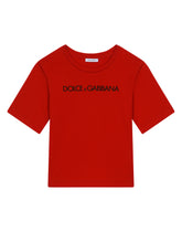 Jersey T-shirt with logo print - | Dolce & Gabbana