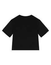 Jersey T-shirt with rhinestone logo - | Dolce & Gabbana