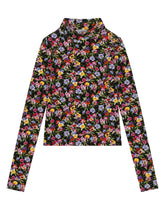 Interlock T-shirt with violet print - | Dolce & Gabbana