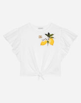Jersey T-shirt with lemon patch and DG logo - | Dolce & Gabbana