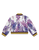 Buttoned jersey sweatshirt with wisteria print - | Dolce & Gabbana