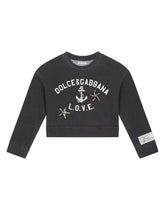 Jersey sweatshirt with Dolce&Gabbana love print - | Dolce & Gabbana