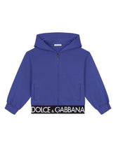Jersey hoodie with branded elastic - | Dolce & Gabbana