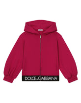Jersey hoodie with branded elastic - | Dolce & Gabbana