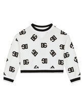 Jersey round-neck sweatshirt with DG logo print - | Dolce & Gabbana