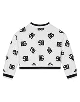 Jersey round-neck sweatshirt with DG logo print - | Dolce & Gabbana