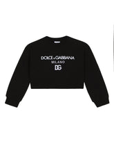 Jersey round-neck sweatshirt with logo print - | Dolce & Gabbana