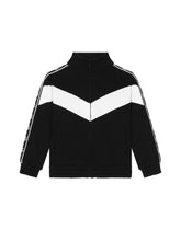 Zip-up jersey sweatshirt with logo band - | Dolce & Gabbana