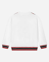 Round-neck sweatshirt with bow print - | Dolce & Gabbana