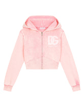 Zip-up hoodie with DG logo - | Dolce & Gabbana