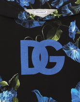 Jersey hoodie with bluebell print - | Dolce & Gabbana