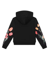 Jersey hoodie with tulip print and branded tag - | Dolce & Gabbana