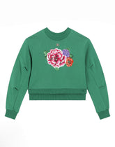 Round-neck sweatshirt with flower and DG logo - | Dolce & Gabbana