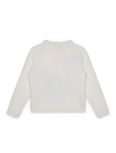Crewneck wool sweater with rose inlay - | Dolce & Gabbana