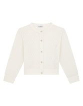 Cotton fan-stitch cotton cardigan - | Dolce & Gabbana