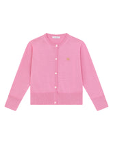Silk cardigan with DG logo embroidery - | Dolce & Gabbana