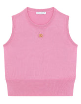Silk vest with DG logo embroidery - | Dolce & Gabbana