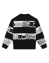 Round-neck sweater with flocked DG logo - | Dolce & Gabbana