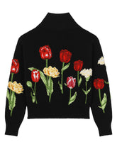 Knit cardigan with tulip details and Dolce&Gabbana logo - | Dolce & Gabbana
