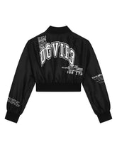 Short satin bomber jacket with DGVIB3 print - | Dolce & Gabbana