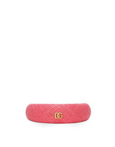 Bouclé headband with DG logo - | Dolce & Gabbana