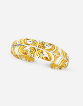 Twill hairband with yellow majolica print - | Dolce & Gabbana