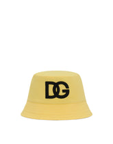 Bucket hat with DG logo patch - | Dolce & Gabbana